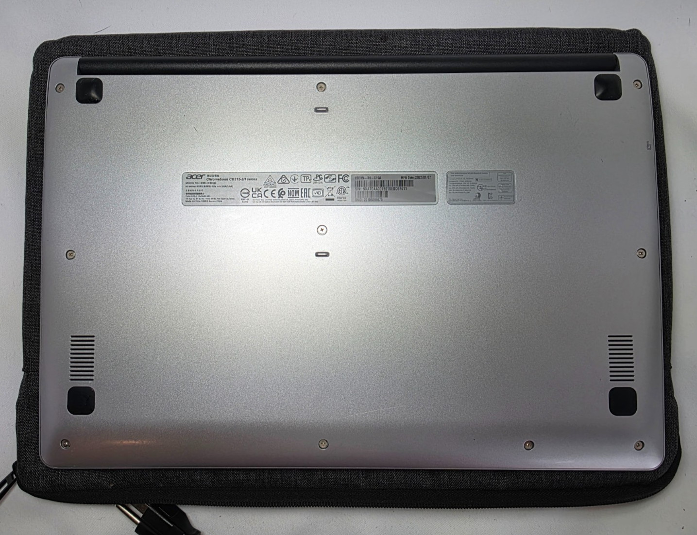 Acer Chromebook CB315-3H N19Q3 15.6 Laptop Chrome With Case And Cable WORKS