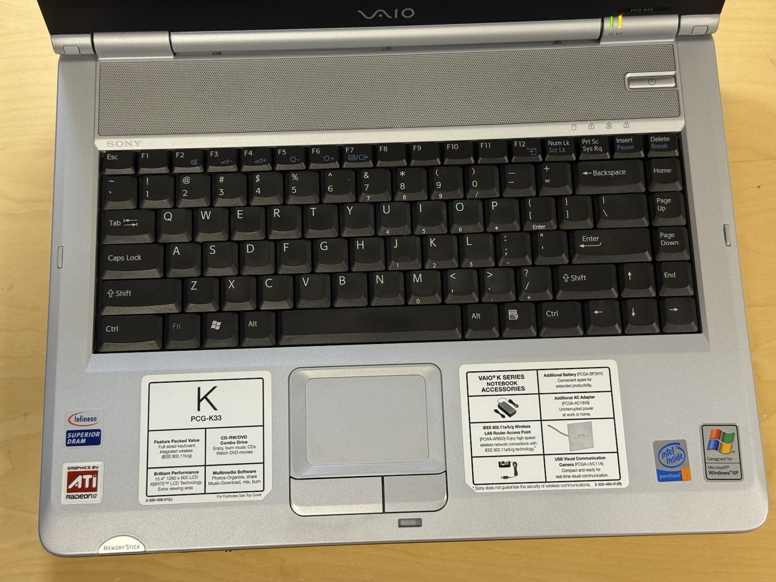 Sony Vaio Notebook Laptop PCG-9S1L PCG-K33 Boots To Bios *No HDD* Read