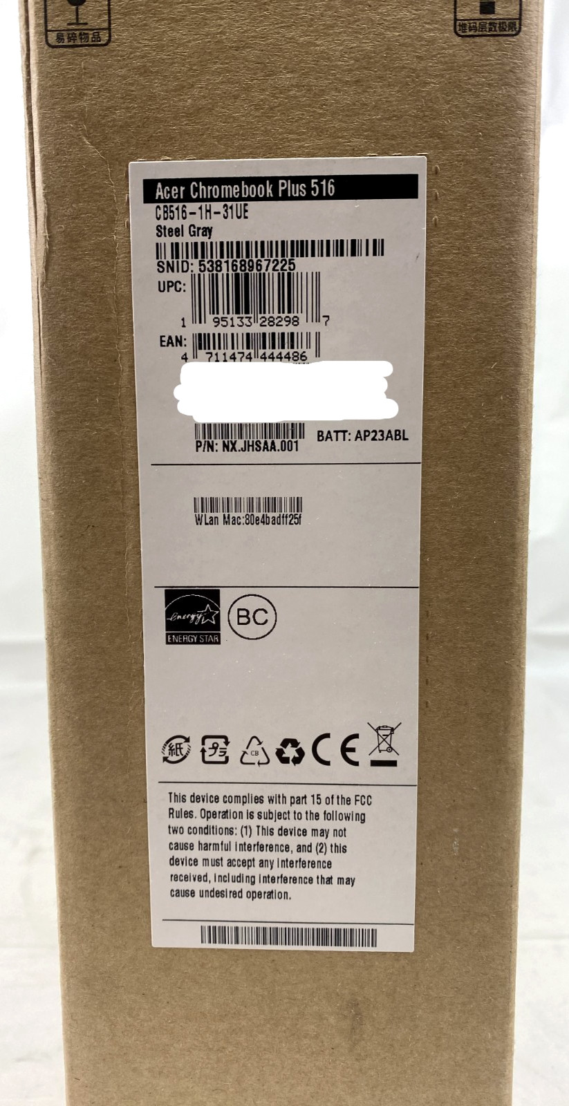 Acer Chromebook Plus 516 16” i3-1315U 128GB 8GB ChromeOS Steel Gray Laptop