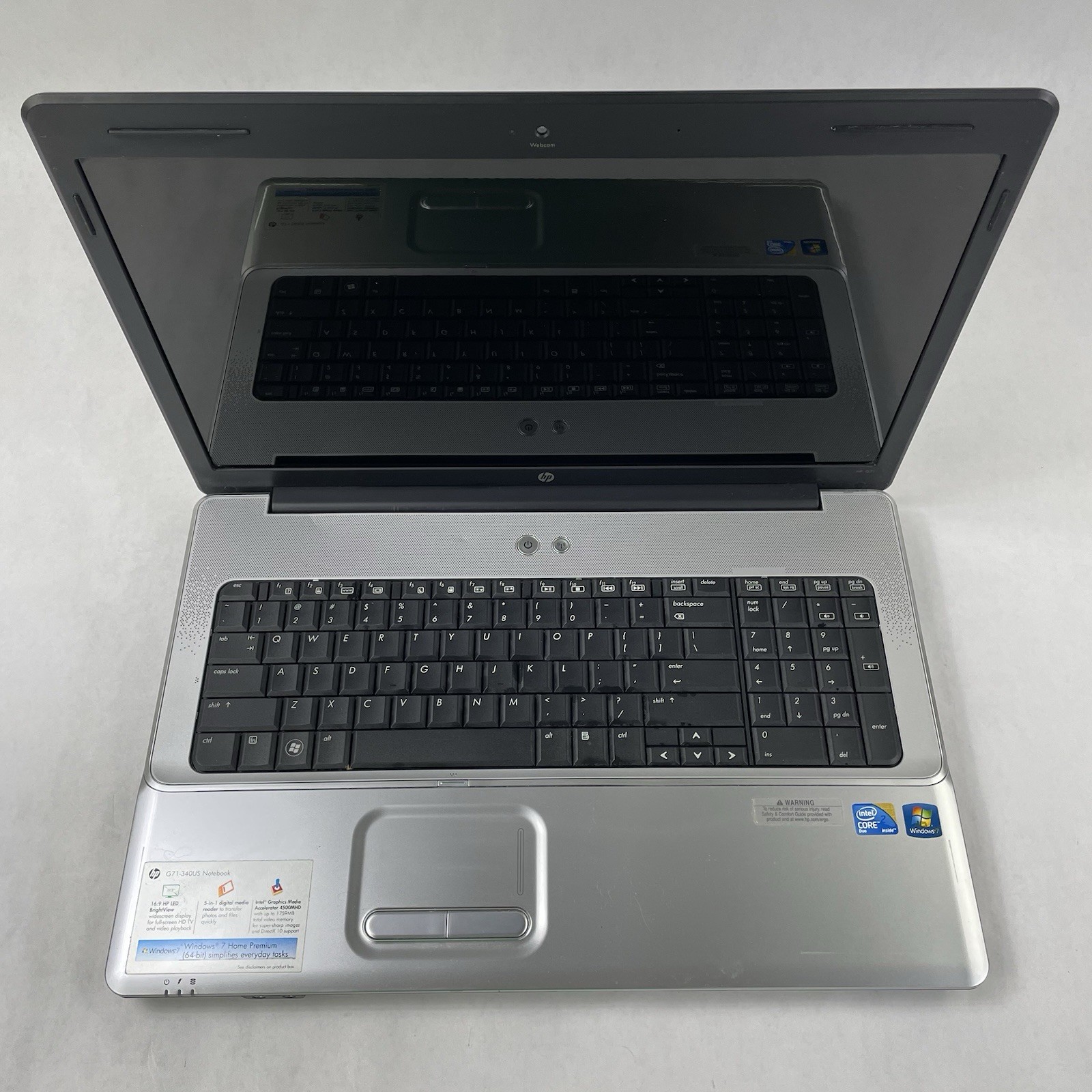 HP G71 NoteBook 16.9″ Core 2 Duo t6600 2.20 GHz 4 GB RAM No SSD/OS/AC/Battery