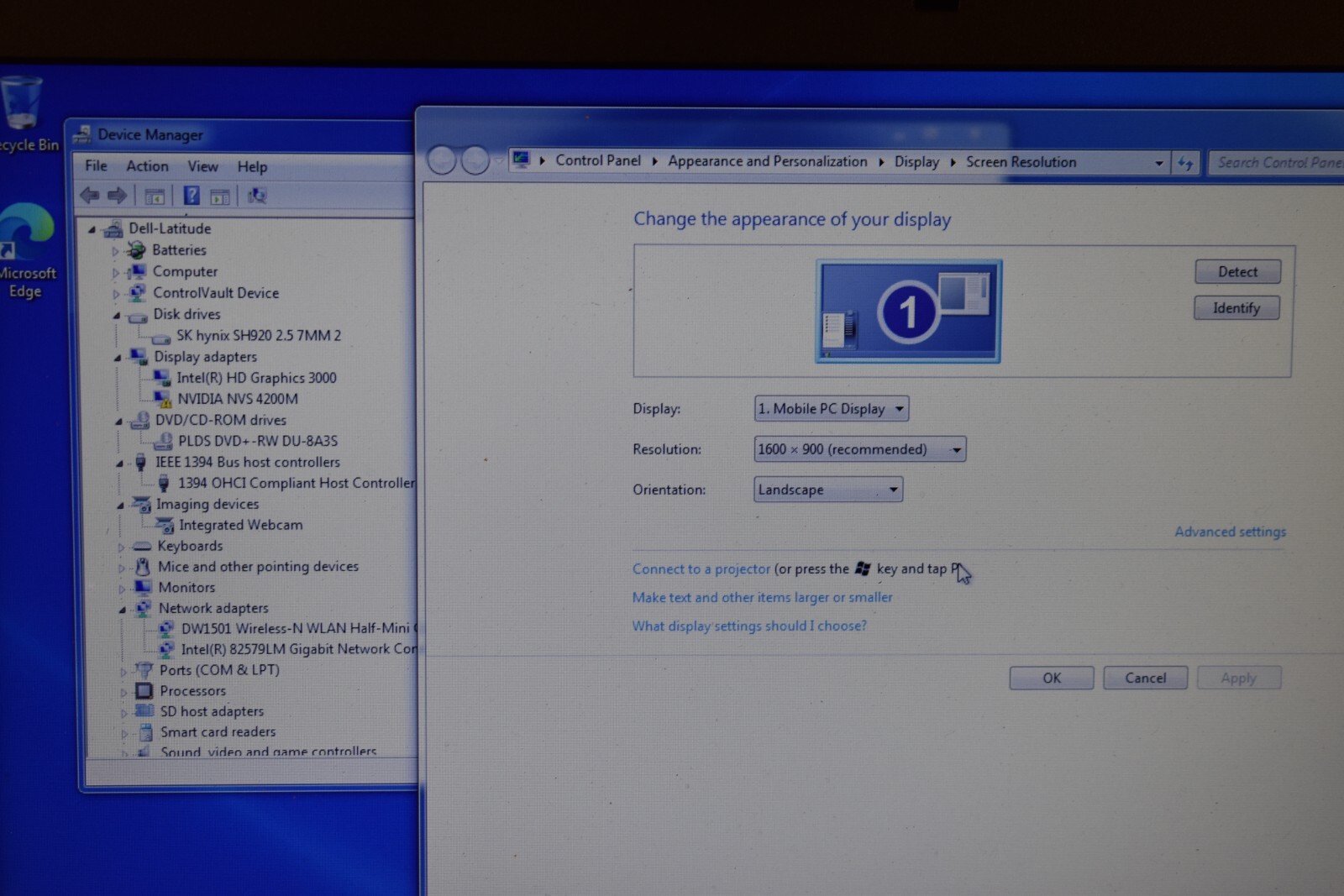 Dell Latitude E6520 Intel Core i7-2620M 128GB SSD Windows 7 32-bit NVidia 4200M