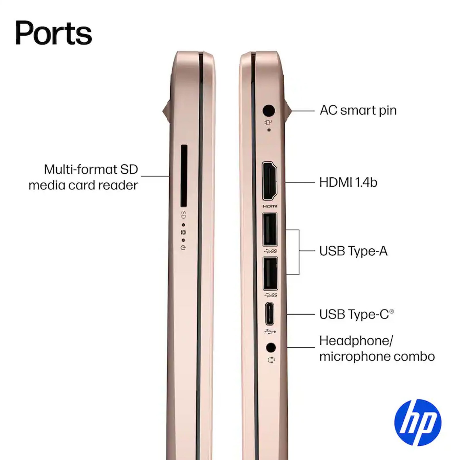 HP – 14″ Laptop – Intel Celeron N4500 2021 – 4GB Memory – 64GB eMMC – Rose Gold