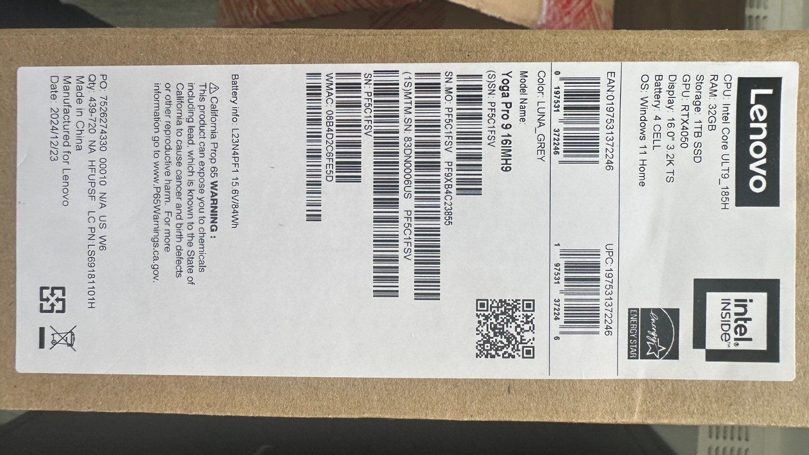Open Box (New) Lenovo Yoga Pro 9i 16″ Gen 9 (2024 Edition) 32GB 1TB Best Laptop!