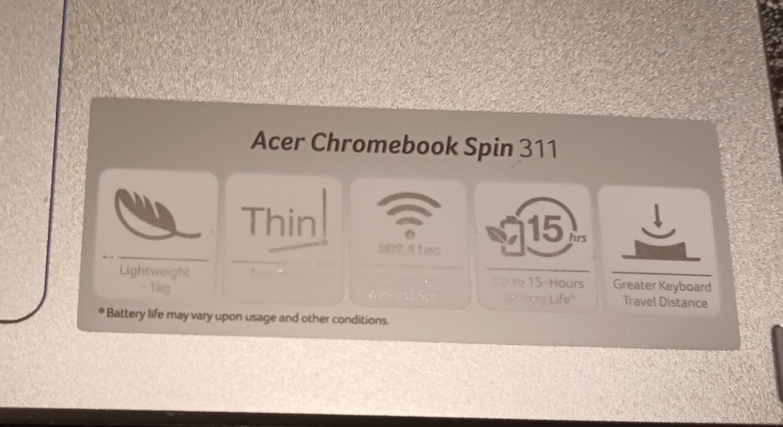 Acer Chromebook Spin 311 CP311-3H series 11.6” touch mint condition 64 GB, 4 GB.
