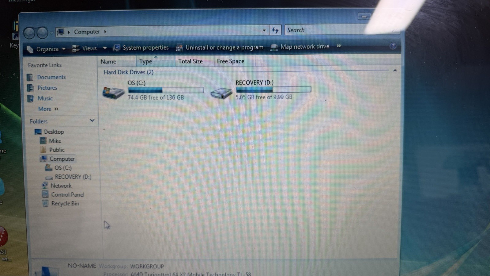 Dell Inspiron 1521 Laptop AMD TL-58 1.9GHz 136GB ATI X1270 Vista Parts Read