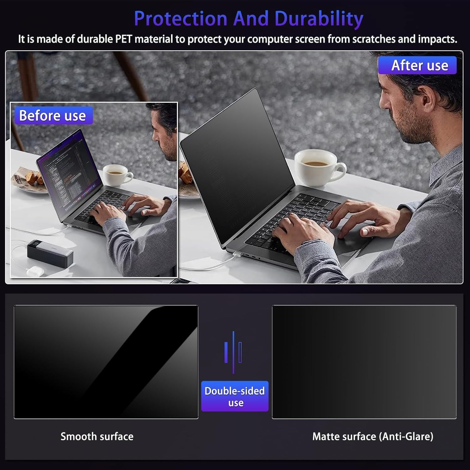 16″ Privacy Screen Computer for 16:10 Aspect Ratio, Anti-Peeping/Anti-Glare