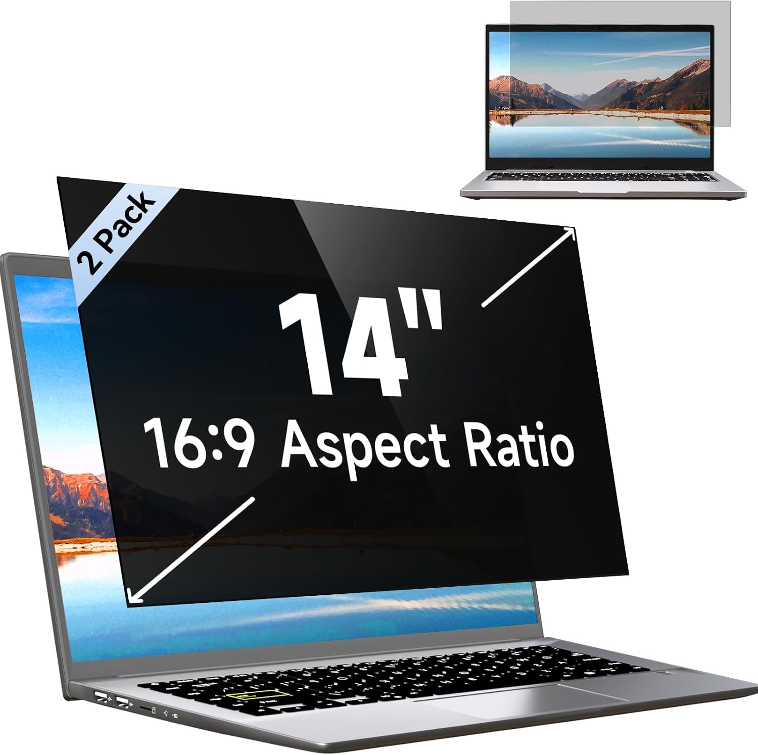 14 Inch Laptop Privacy Screen for Lenovo/HP Envy/Dell/Acer/Asus/Thinkpad, 16:9