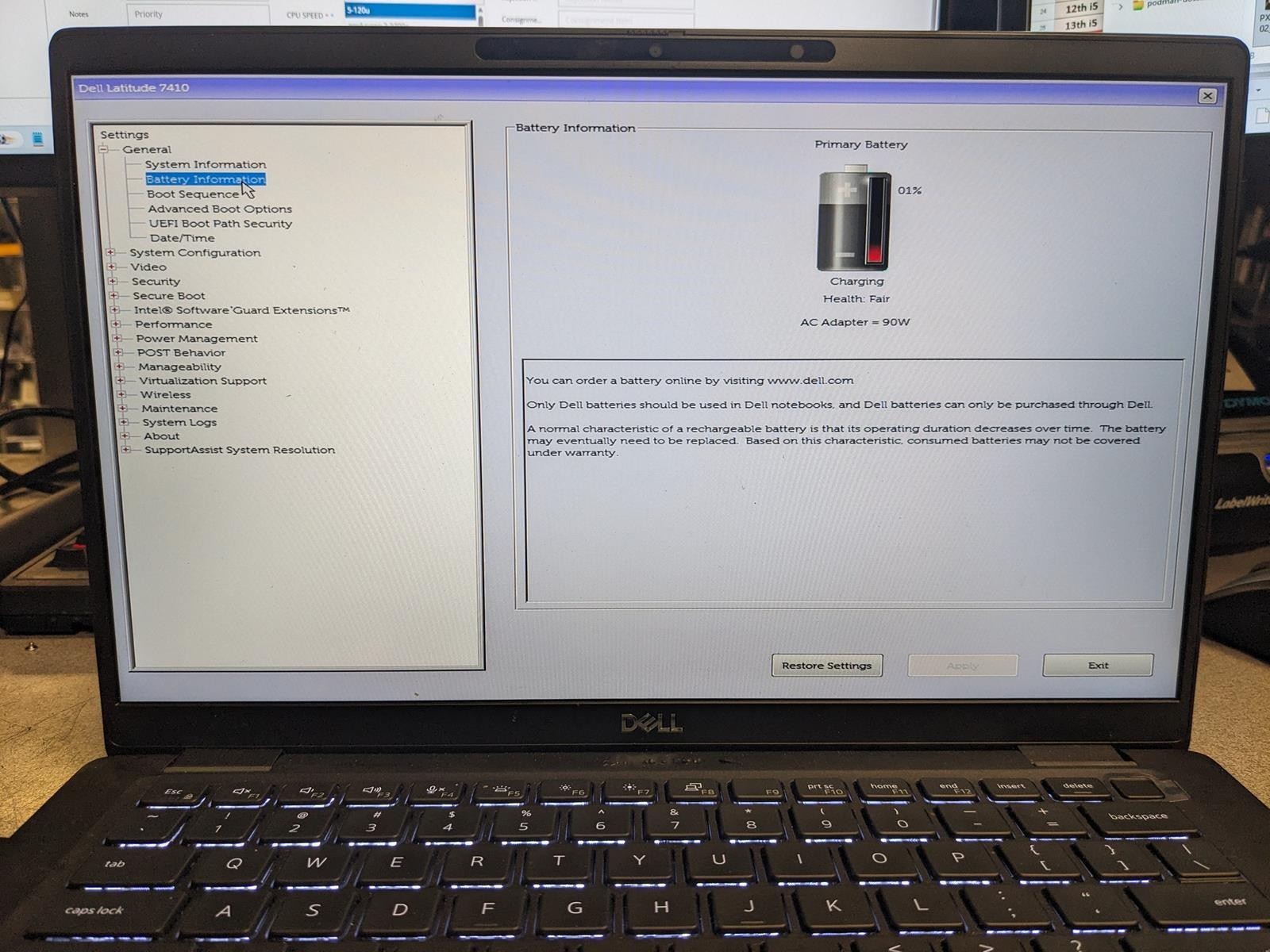 DELL LATITUDE 7410 i7-10610U @ 1.80GHz, 16GB RAM, NO HDD/OS