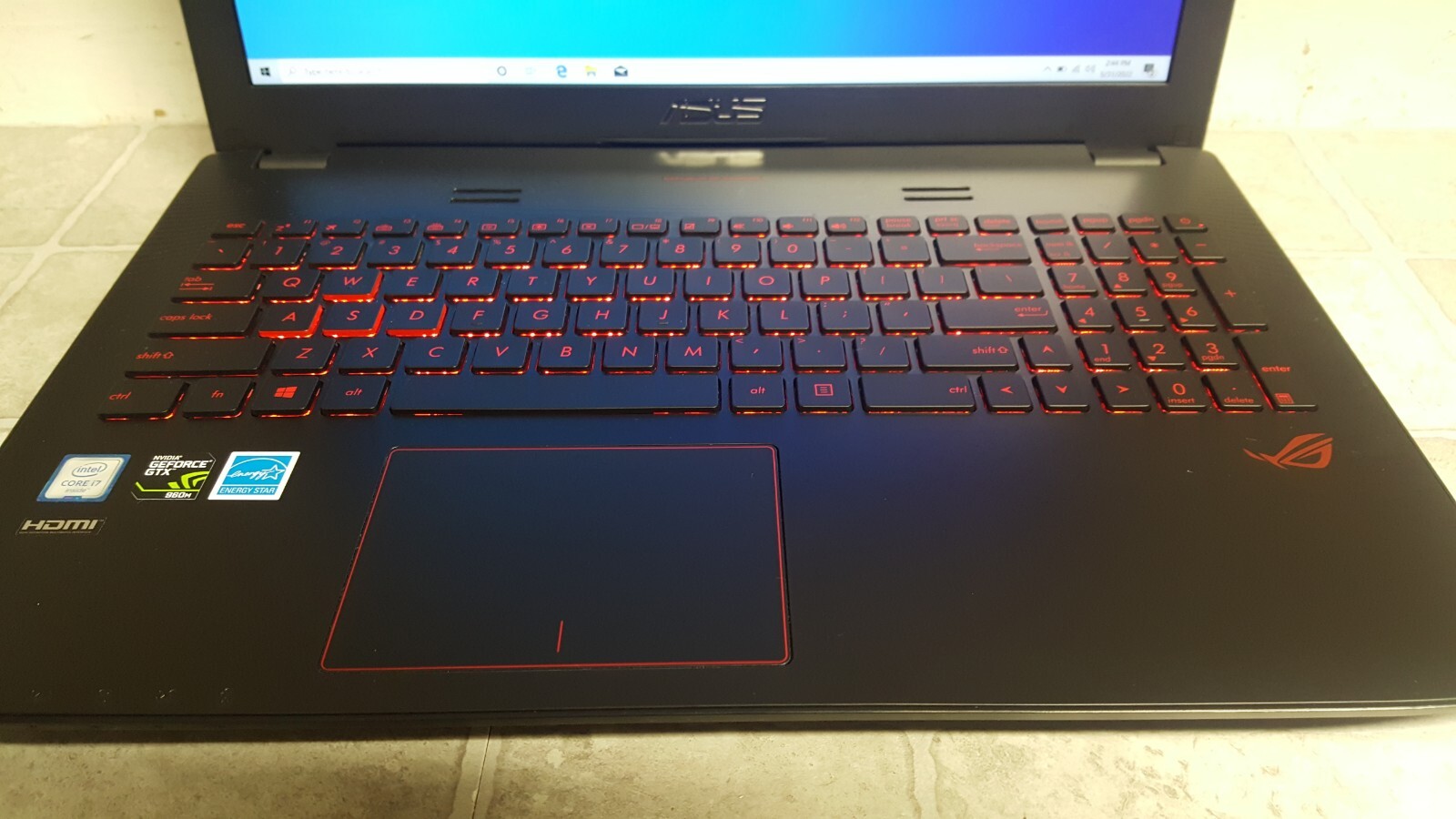 Asus GL552VW Gaming Laptop, Intel core I7-6700HQ CPU @2.6Hz 8GB RAM