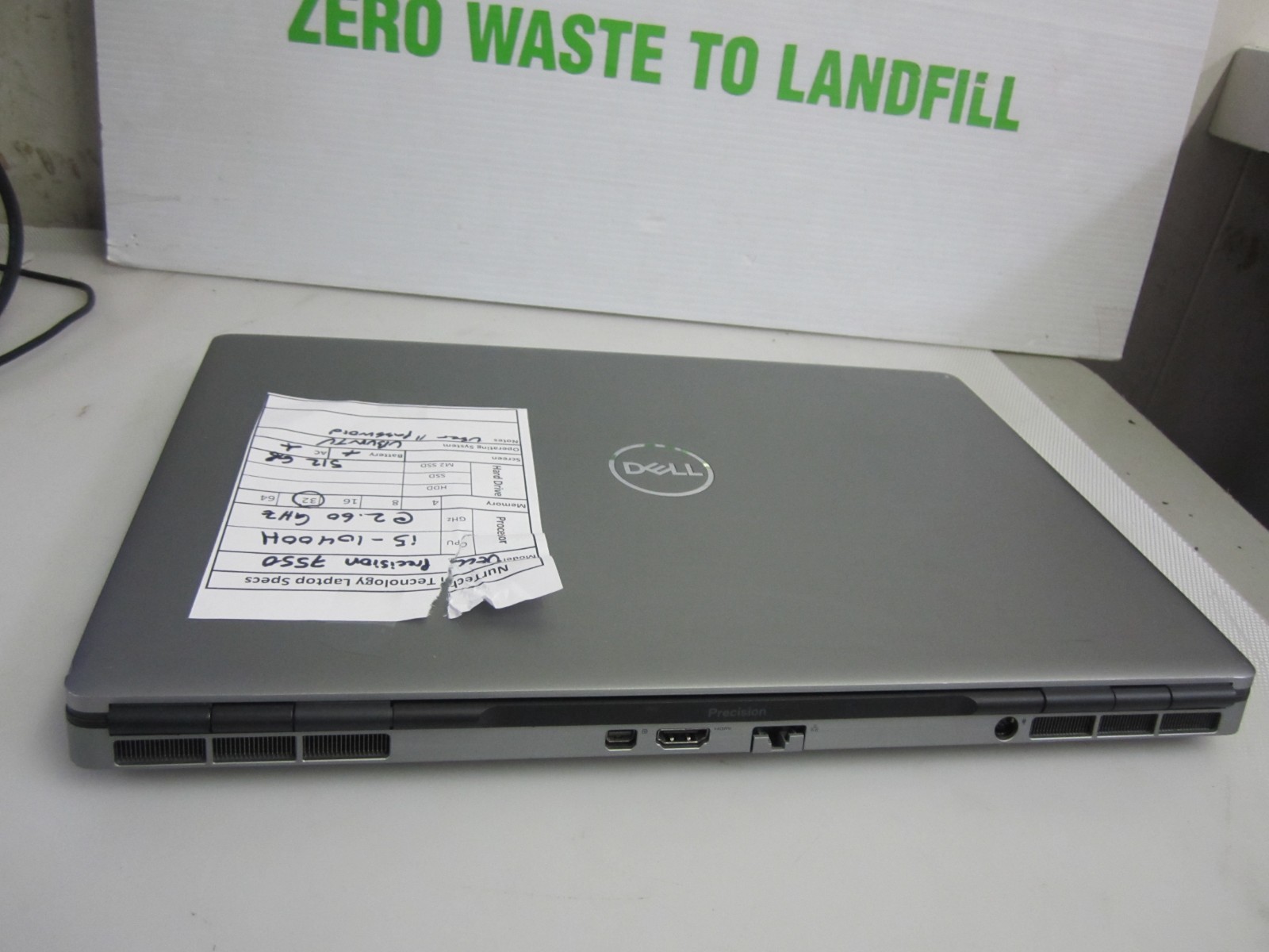 Dell Precision 7550 i5-10400H 2.60GHz 32GB Ram 512GB M2SSD UBUNTU Laptop +AC