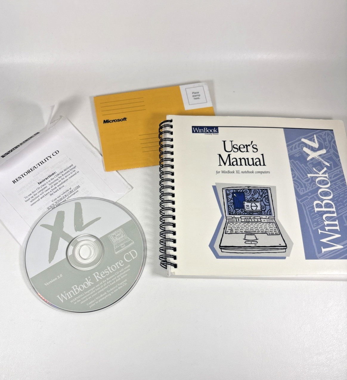 Vintage WinBook XL Laptop Pentium Windows XP Tested 18gb w/ AC Adapter & Manual