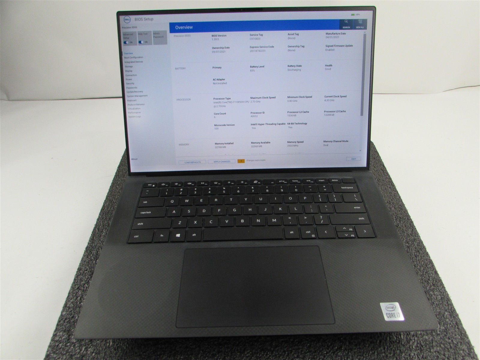 DELL PRECISION 5550 1920X1200 FHD CORE I7-10850H 512GB SSD 32GB RAM T1000 WIN 11