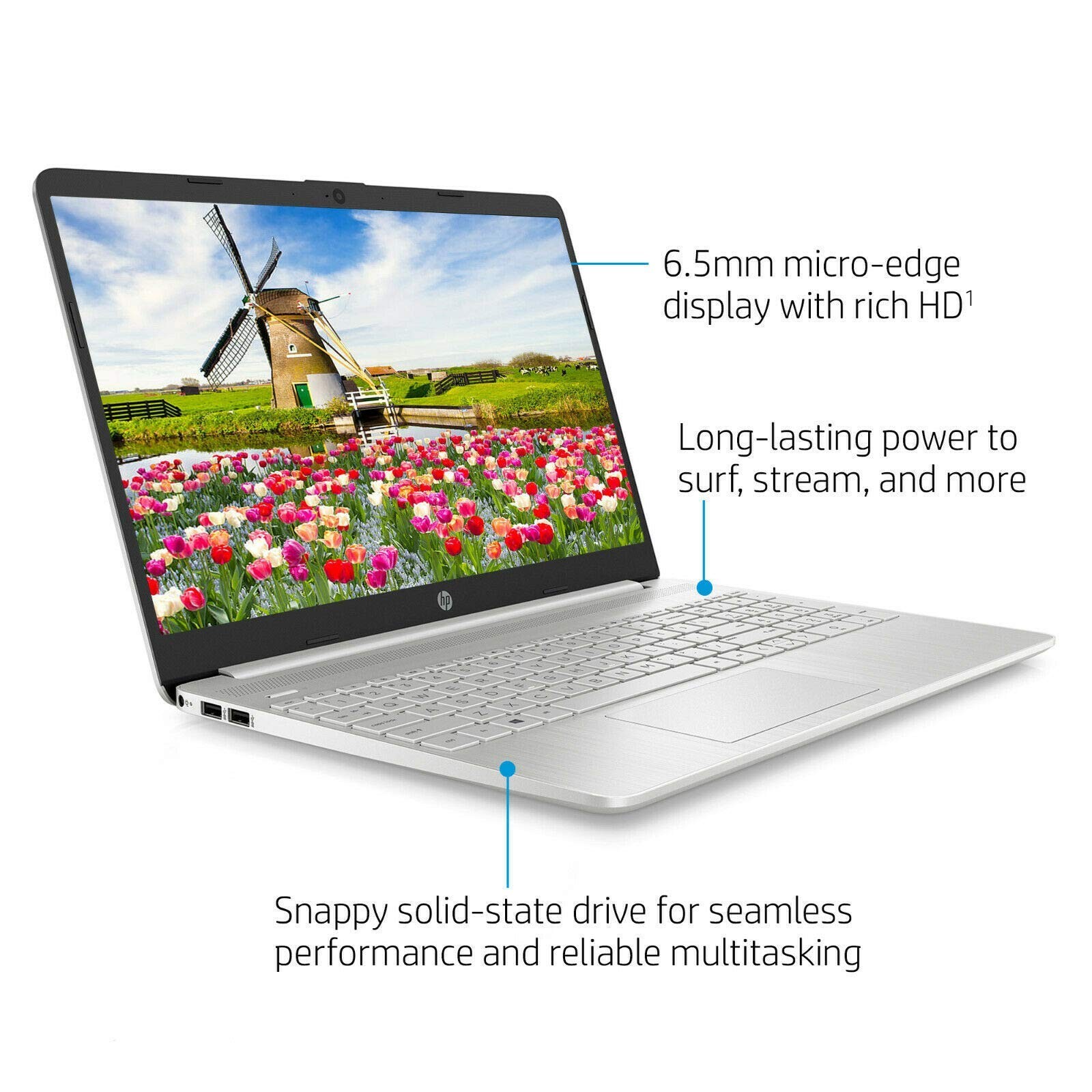 HP Notebook HD – 15.6″ – i3-1005G1 – 4GB RAM – 128GB SSD – Natural Silver
