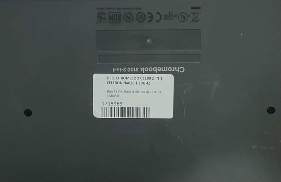 Dell Chromebook 3100 11.6” (32GB eMMC Intel N4020 4GB RAM) Touchscreen Working