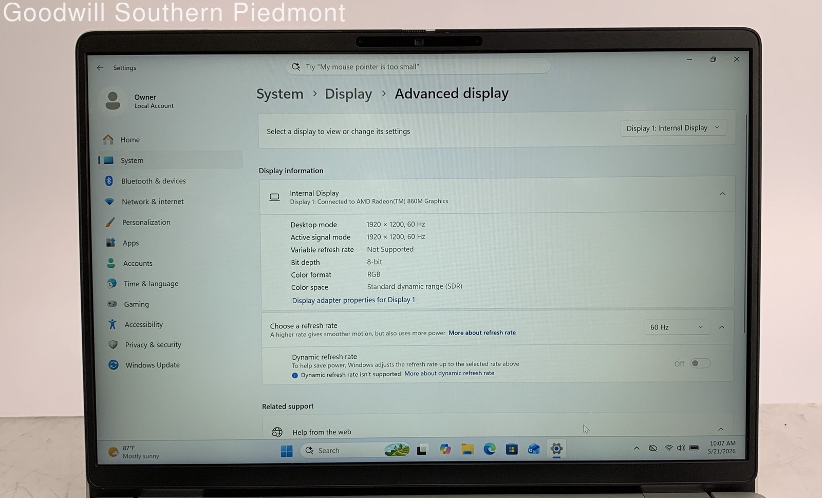 Dell Pro 14 (PC14255) AMD Ryzen AI 7 350 2.00GHz 16GB RAM 512GB SSD Win 11
