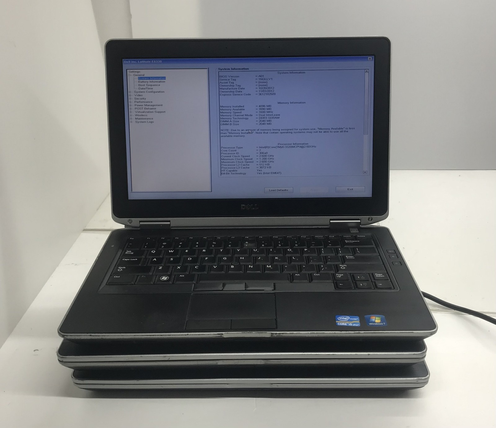 LOT-3 DELL LATITUDE E6320 i5 3rd GEN,i7 2nd GEN 4GB RAM NO HDD/HDD CADDY/OS*READ