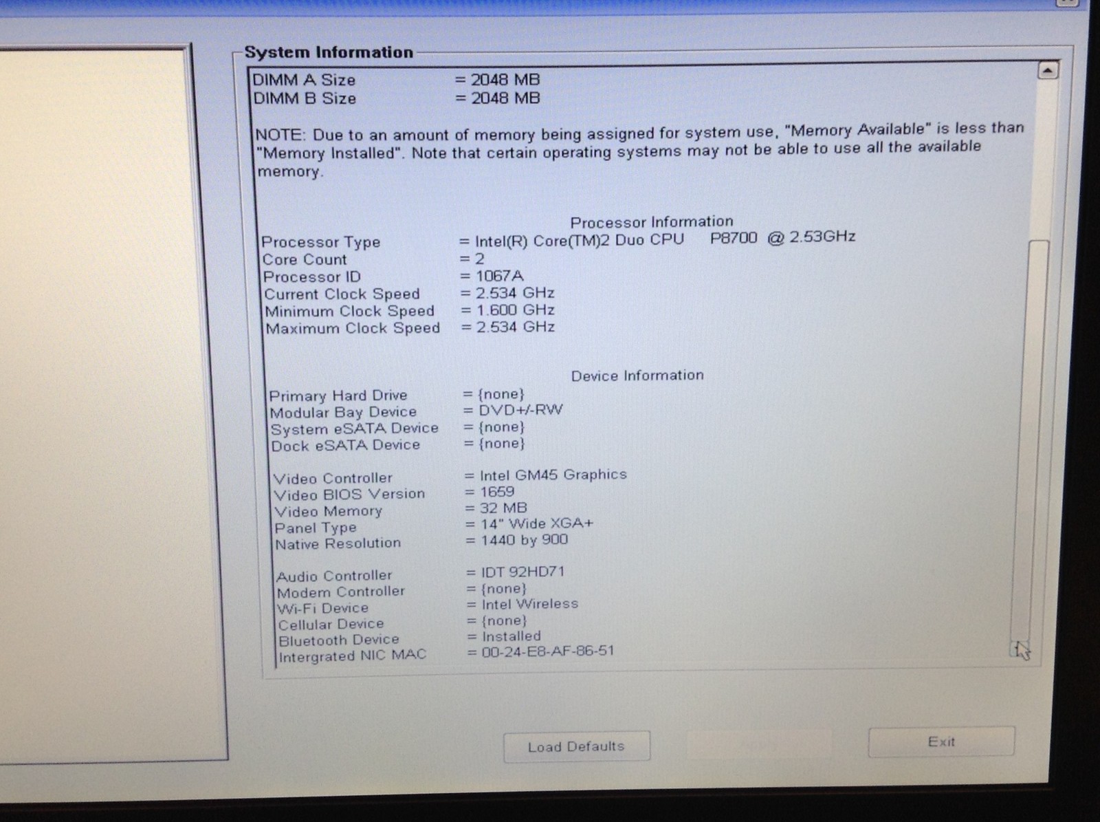 Dell Latitude E6400 14″ Core 2 Duo P8700 2.53GHz Laptop w/4GB, DVD-RW, No HD