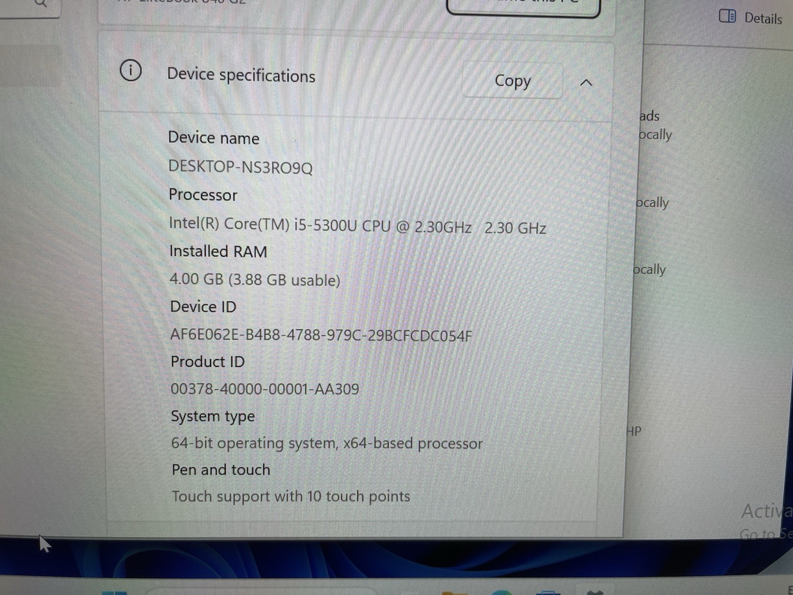 HP EliteBook 840, 14″ Intel Core i5-5300U CPU 2.30GHz (PLEASE READ DESCRIPTION)