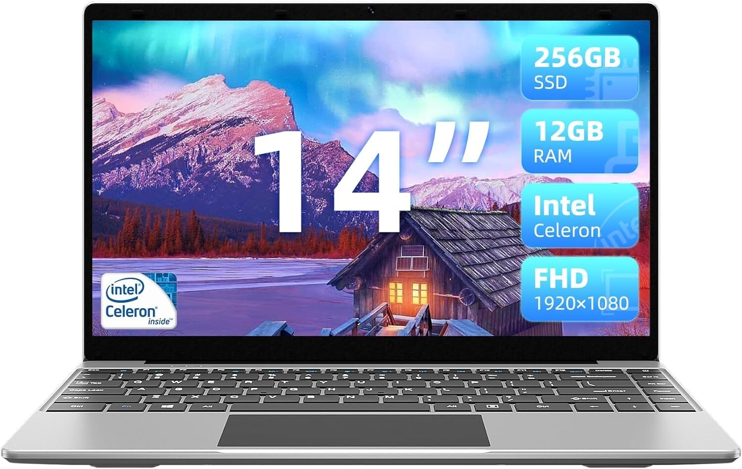 Jumper Windows 11 Laptop, 14” FHD IPS Display, 256GB SSD 12GB RAM Intel N4100