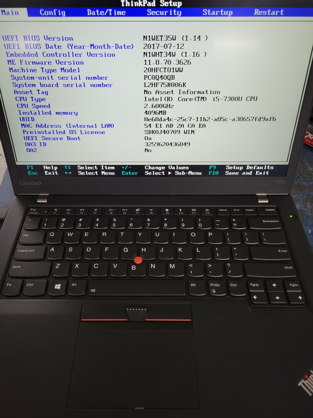Lenovo ThinkPad T470S 14″ i5-7300U 4GB RAM *NO HDD/OS/COVER/BATT/AS IS* | LP522