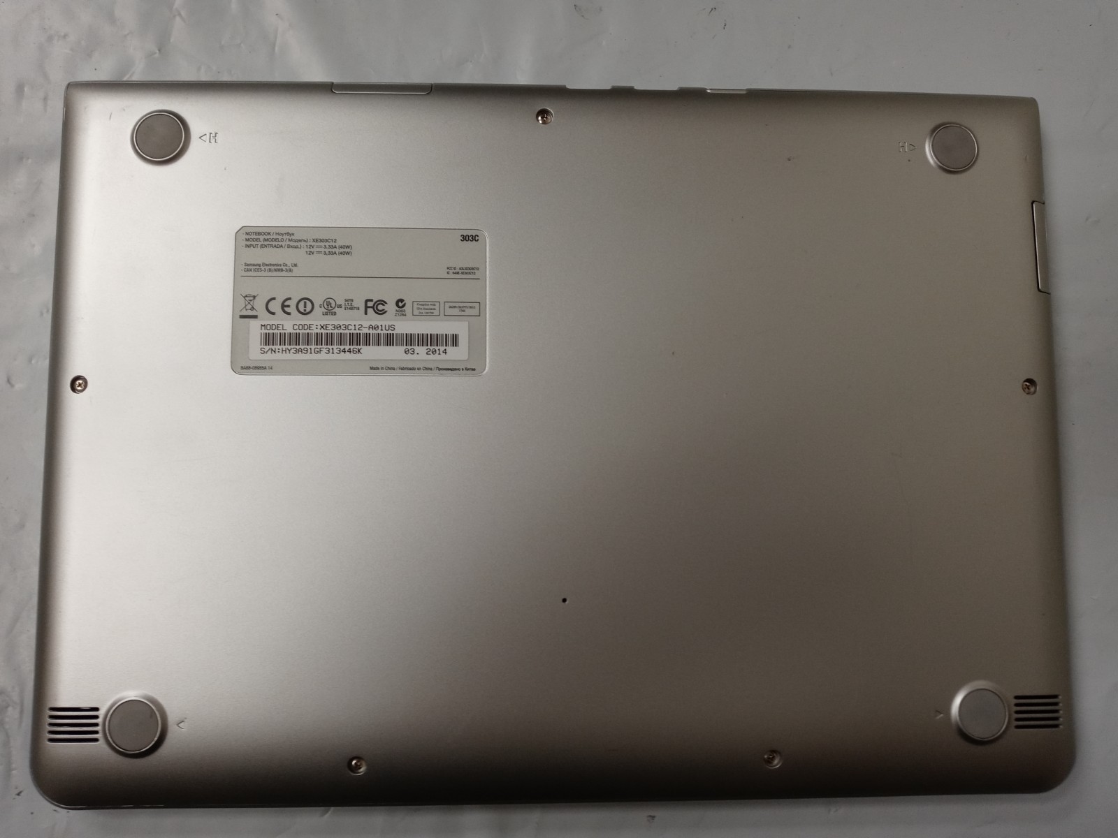 Samsung XE303C1 Chromebook 11.6″ 16GB SSD Exynos 5 1.7GHz 2GB RAM NO CHARGER