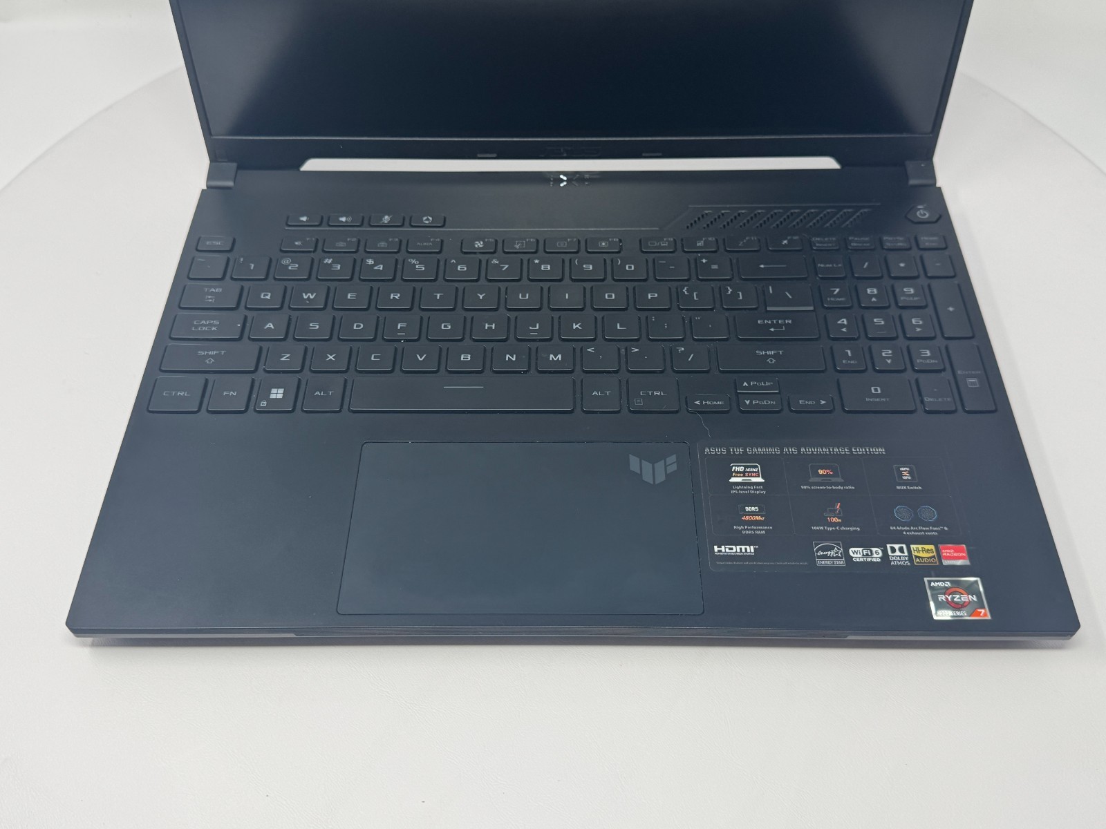 ASUS TUF Gaming A16 Ryzen 7 7735HS RX 7600S 16GB 512GB Laptop Tested Working