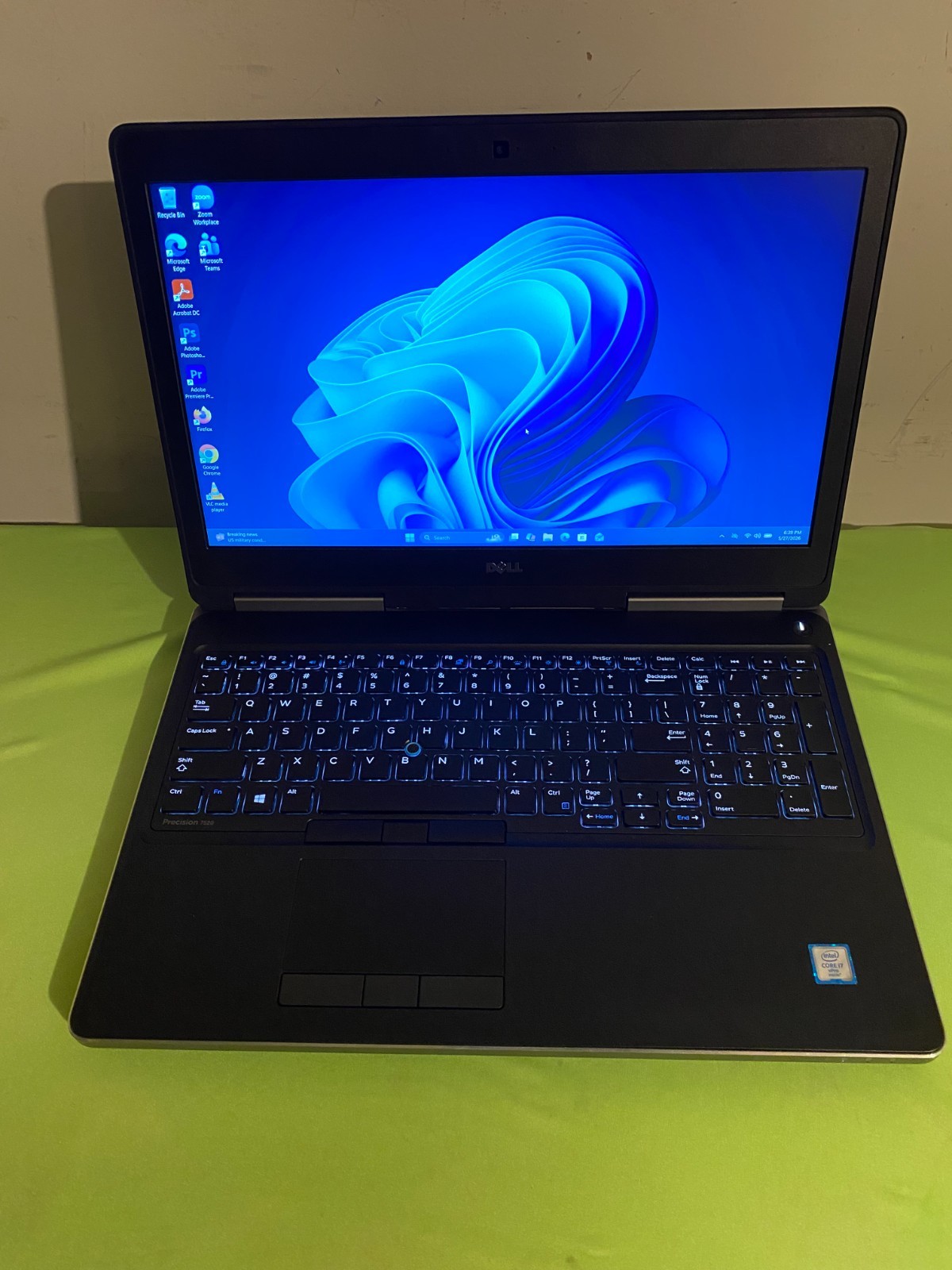 Dell Precision 7520 Intel i7-6820HQ 2.70GHz 256GB SSD, 20GB RAM Win 11/M2200