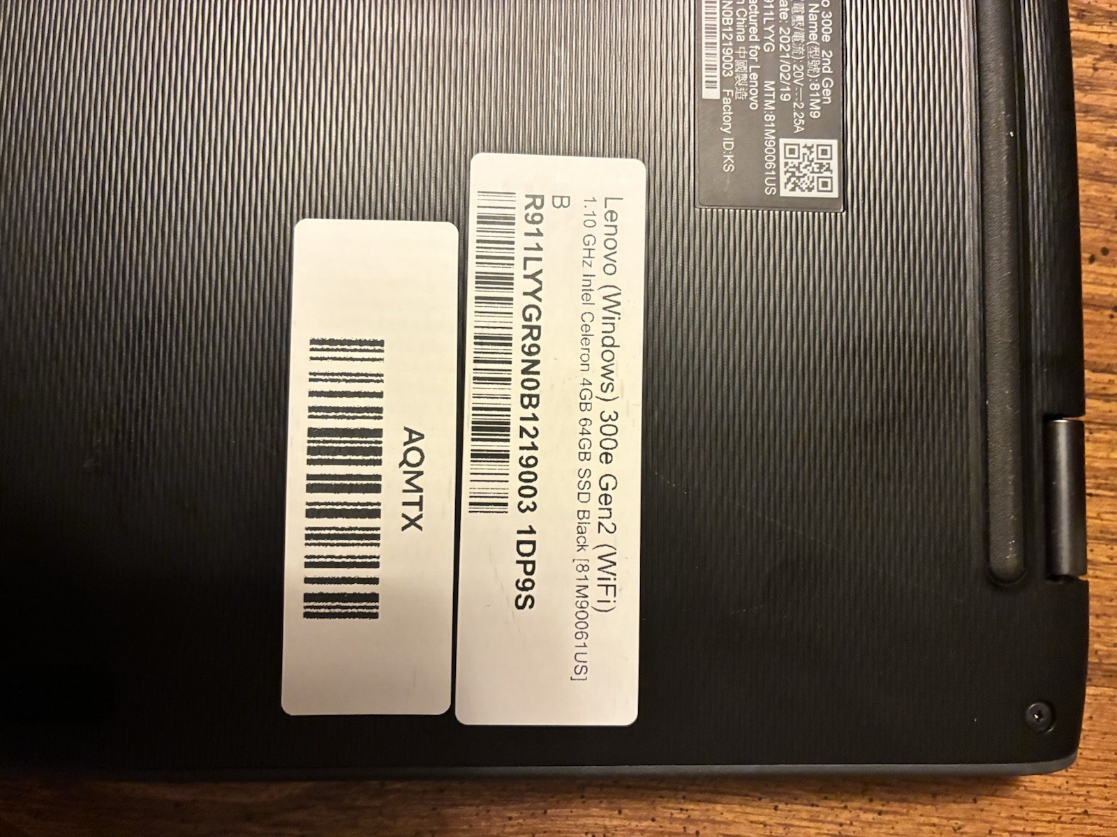Lenovo 300e 2nd Gen. 2 In 1. 4GB RAM, 64GB Storage, Intel Celeron. Restored.