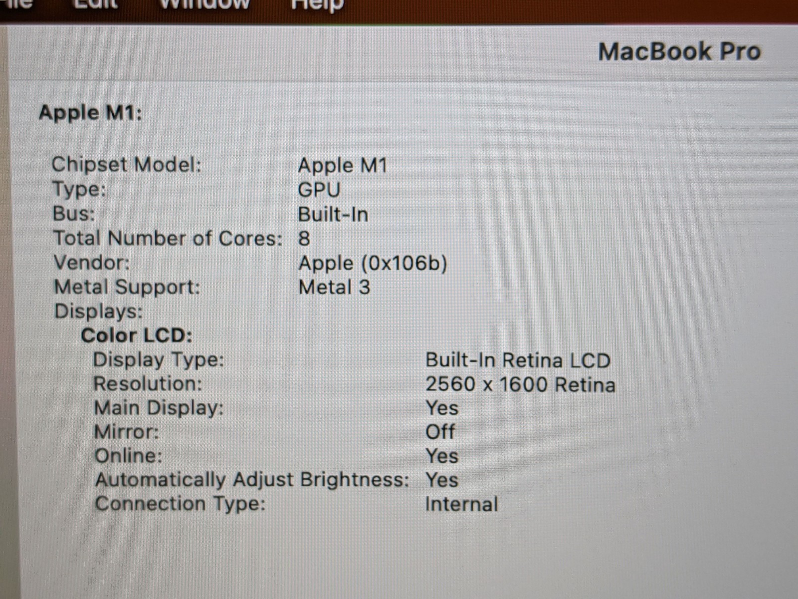 Apple MacBook Pro A2338 (2020) 13.3″ M1 8CPU/8GPU 3.2GHz 8GB 256GB SSD MYDA2LL/A