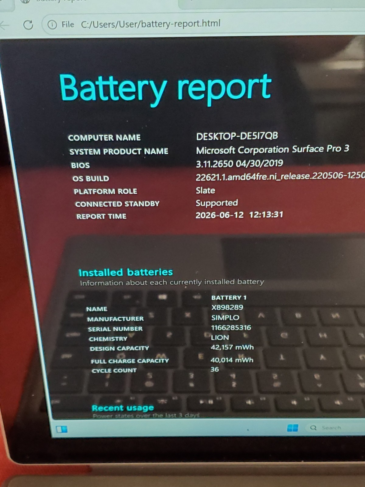 Microsoft Surface Pro 3 i7 4650U 1.70GHz/ 8GB / 512GB SSD #2865