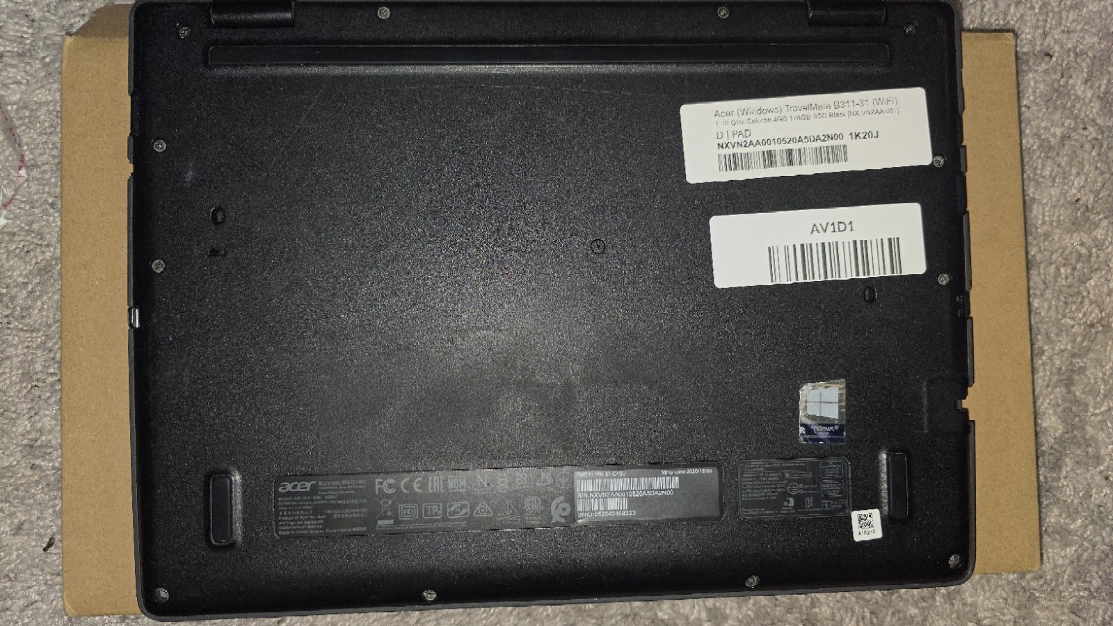 Acer TravelMate B311-31 11.6″ Laptop Celeron 4GB RAM 128GB SSD Windows 10 Good