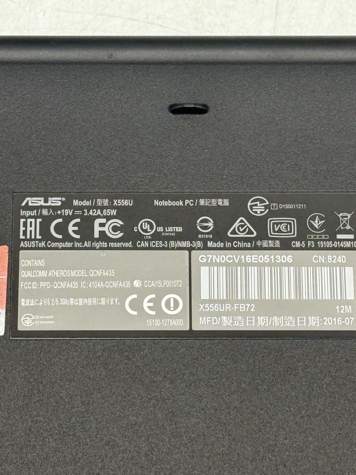 ASUS X556UR-FB72 15.6” Intel i7-6500U 2.50GHz 8GB RAM 930MX READ