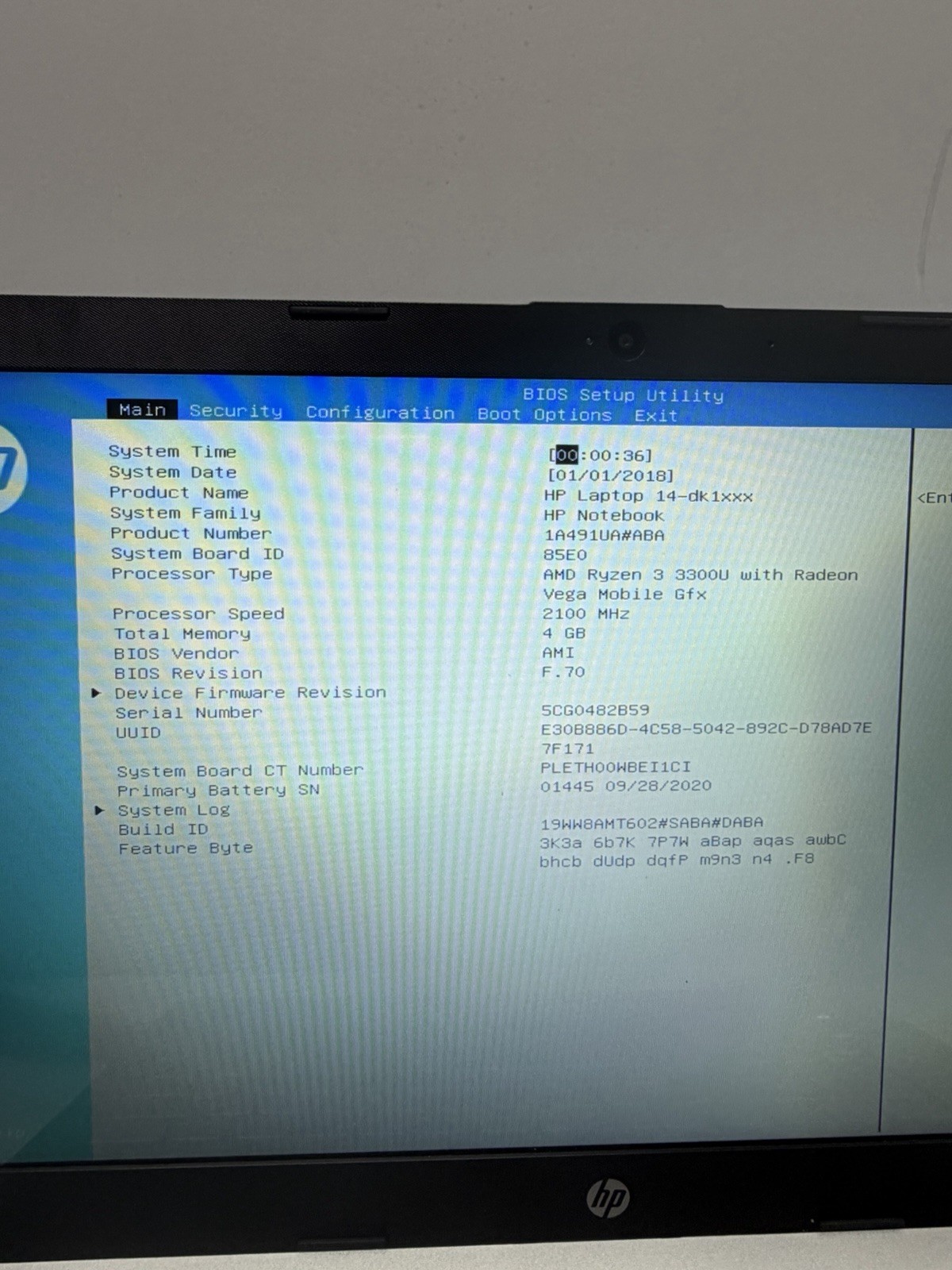 HP 14-DK1025WM 14″ Amd Ryzen 3 3300U 2.1Ghz Laptop w/ 4GB Ram, No HD, FREE SHIP