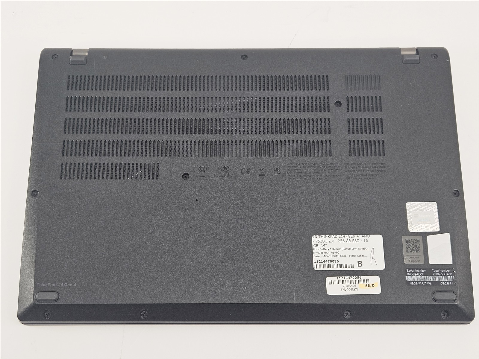 Lenovo ThinkPad L14 Gen 4 256GB SSD 16GB RAM Ryzen 5 PRO 7530U 14″ AMD Radeon