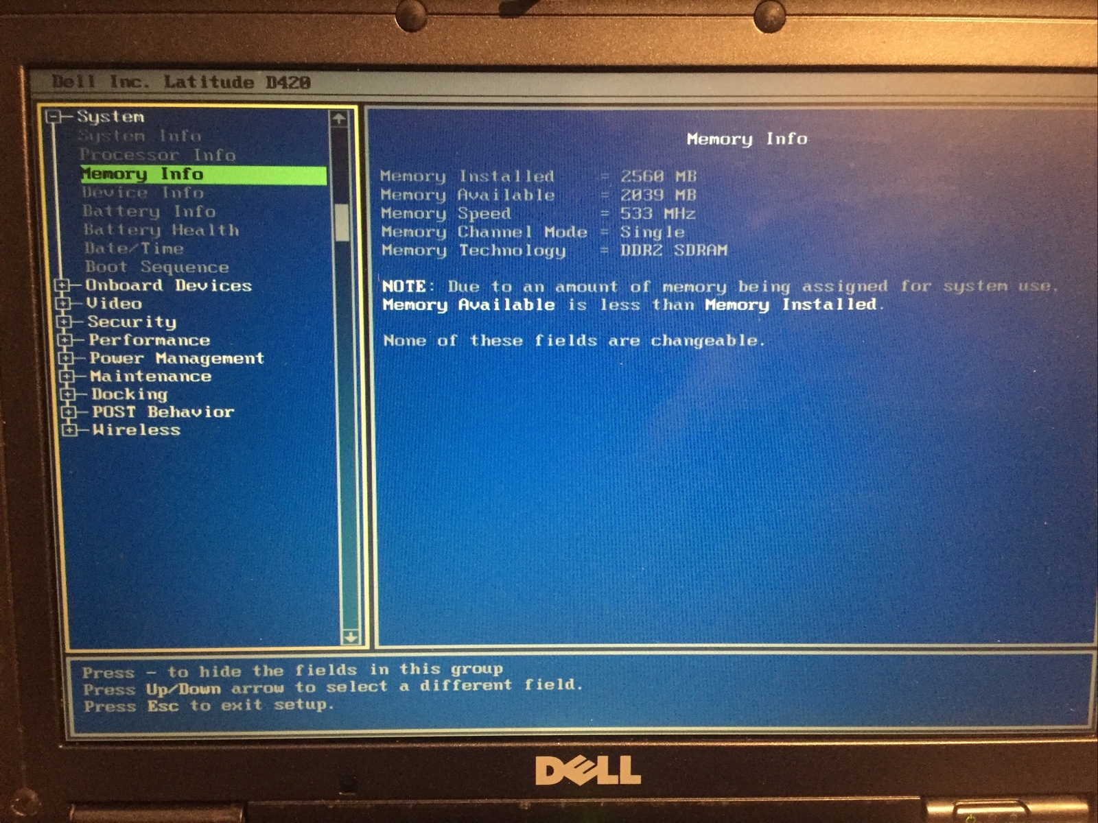 Dell Latitude D420 Intel Core Duo 1.20GHz 2.50GB RAM Battery NO Hard Drive