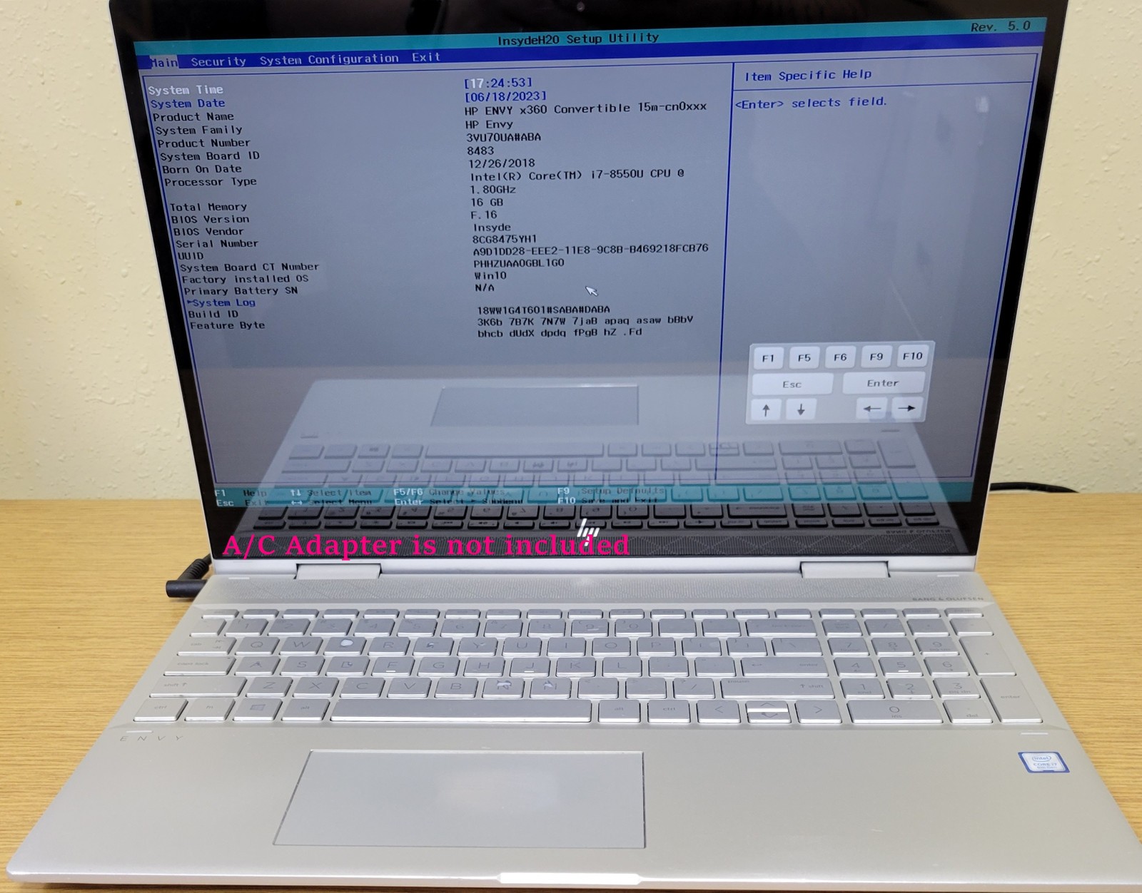 HP ENVY x360 15m-cn0012dx i7-8550U 1.80GHz 16GB DDR4 No OS/SSD/BATT **GRADE B**