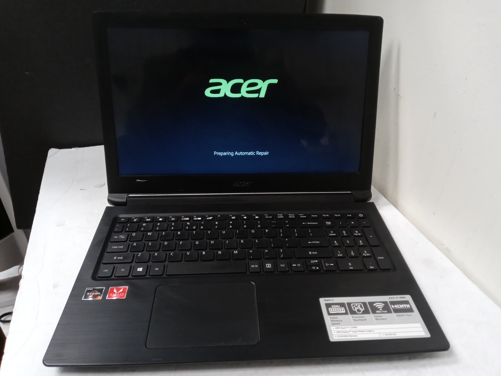 ACER ASPIRE 3 A315-41-R98U AMD Ryzen 5 2500U 2.0GHz 4GB RAM NO HDD
