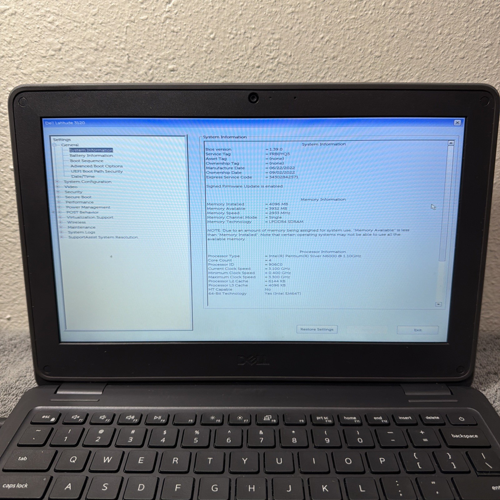 Dell Latitude 3120 N6000 Silver 1.1GHz 128GB SSD 4GB DDR4 Laptop Win 11 – Tested