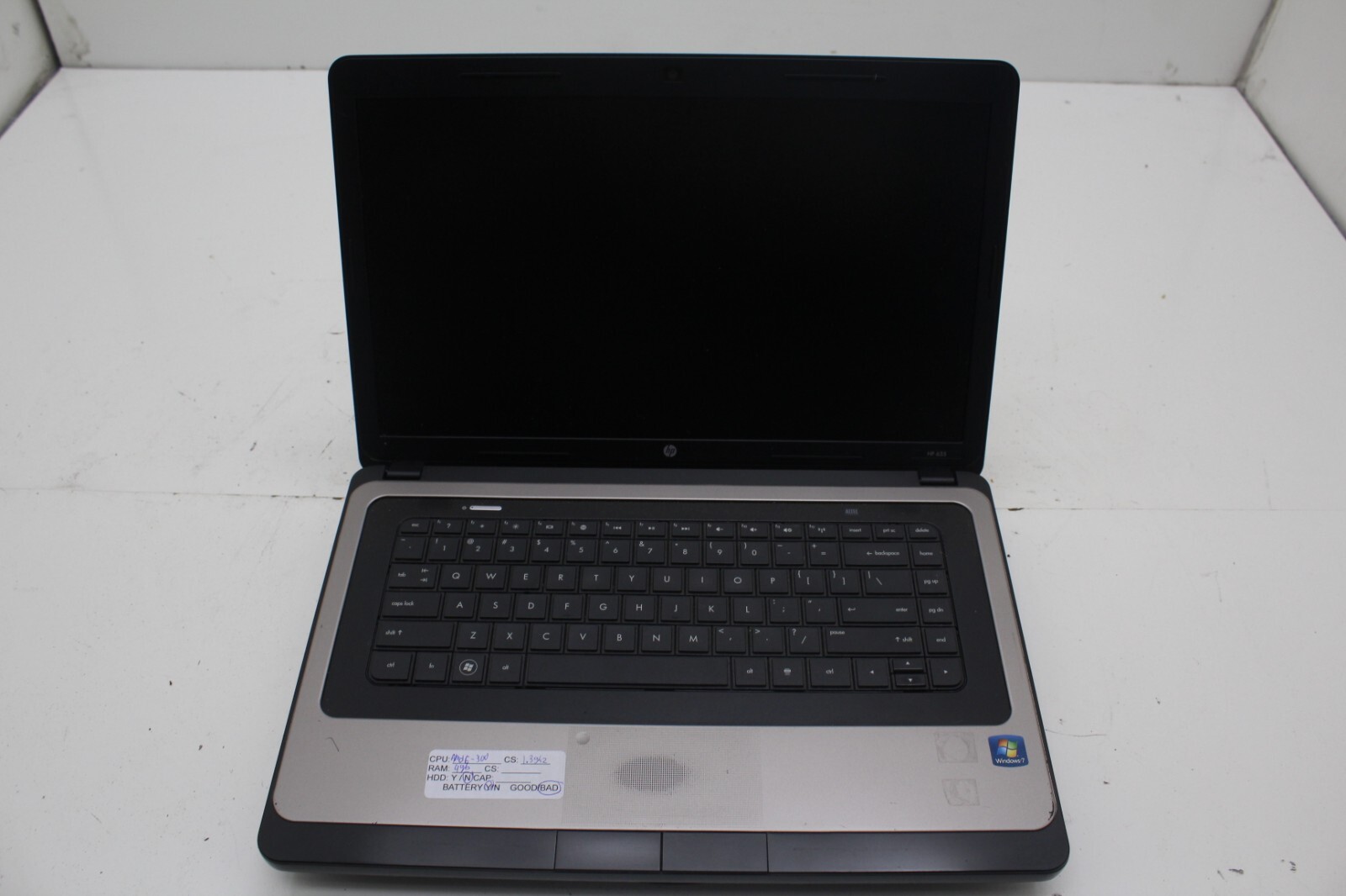 HP 635 Notebook Laptop AMD Dual Core CPU 4GB Ram No HDD Bad Battery