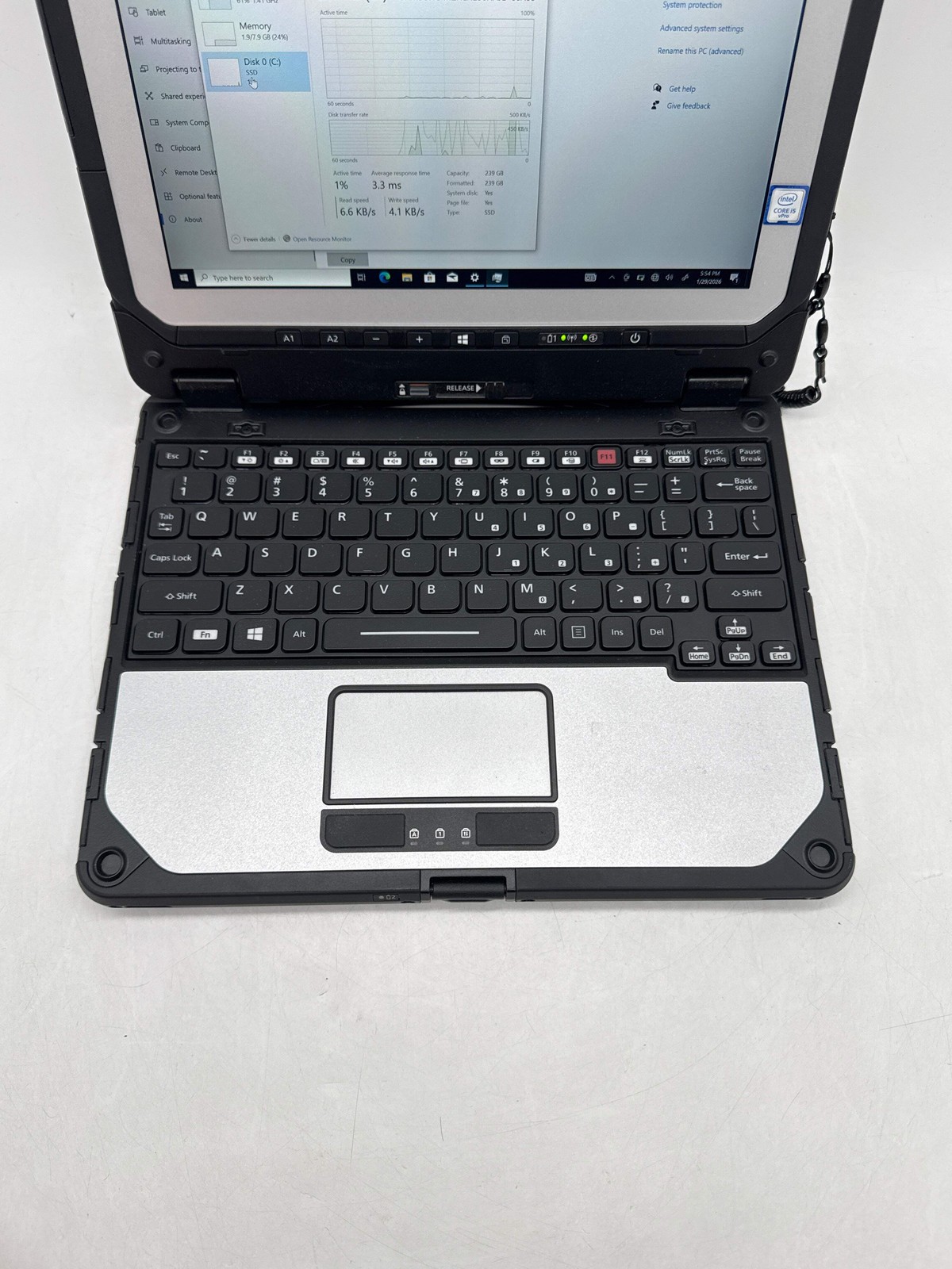 Panasonic Toughbook CF-20 10.1″ Core 15-7y57 8GB RAM 256GB SSD – Marks on Screen