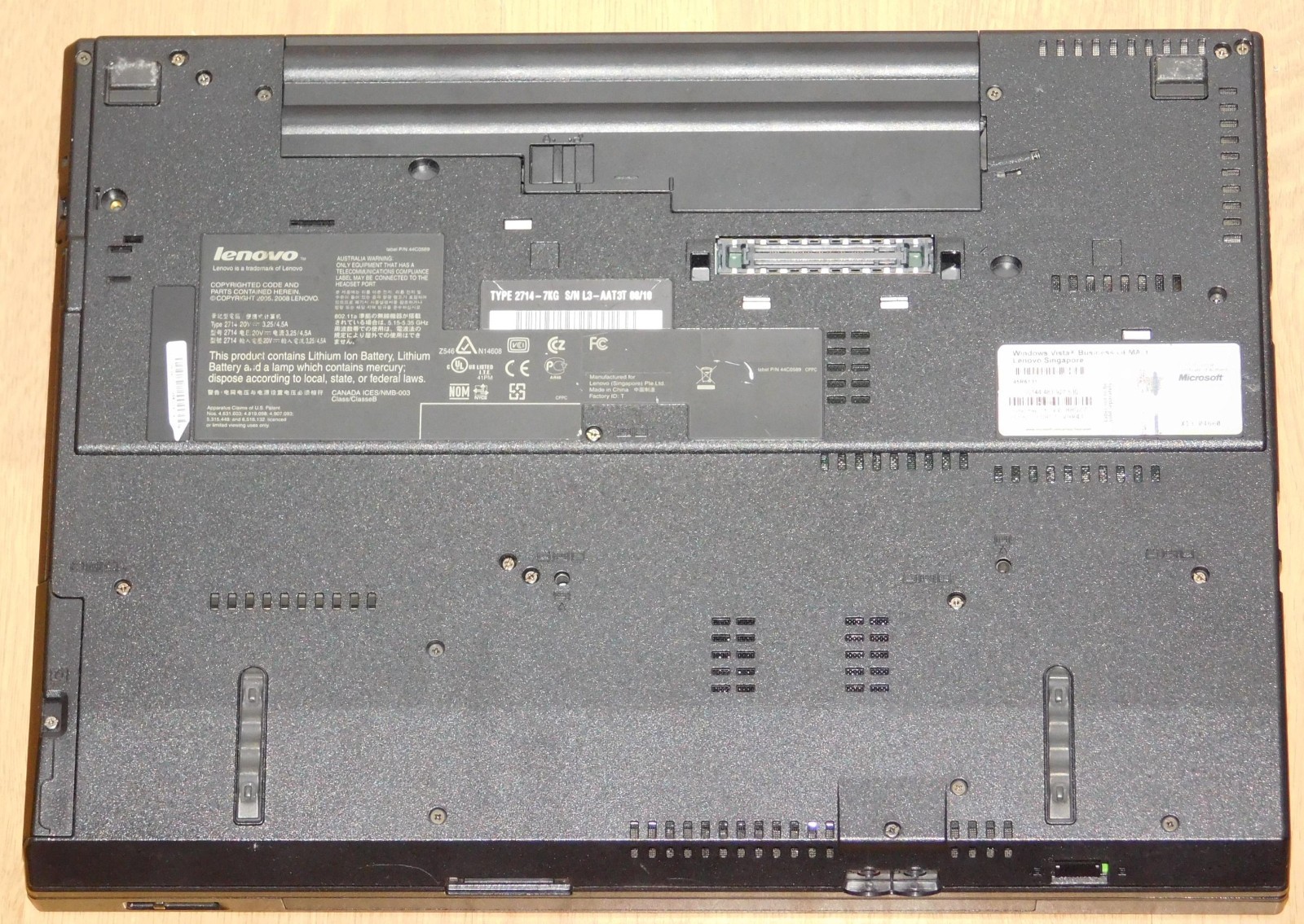 15.4″ Laptop Notebook Lenovo Thinkpad R500 T5870 2x 2GHz 500GB 3GB Win XP Pro