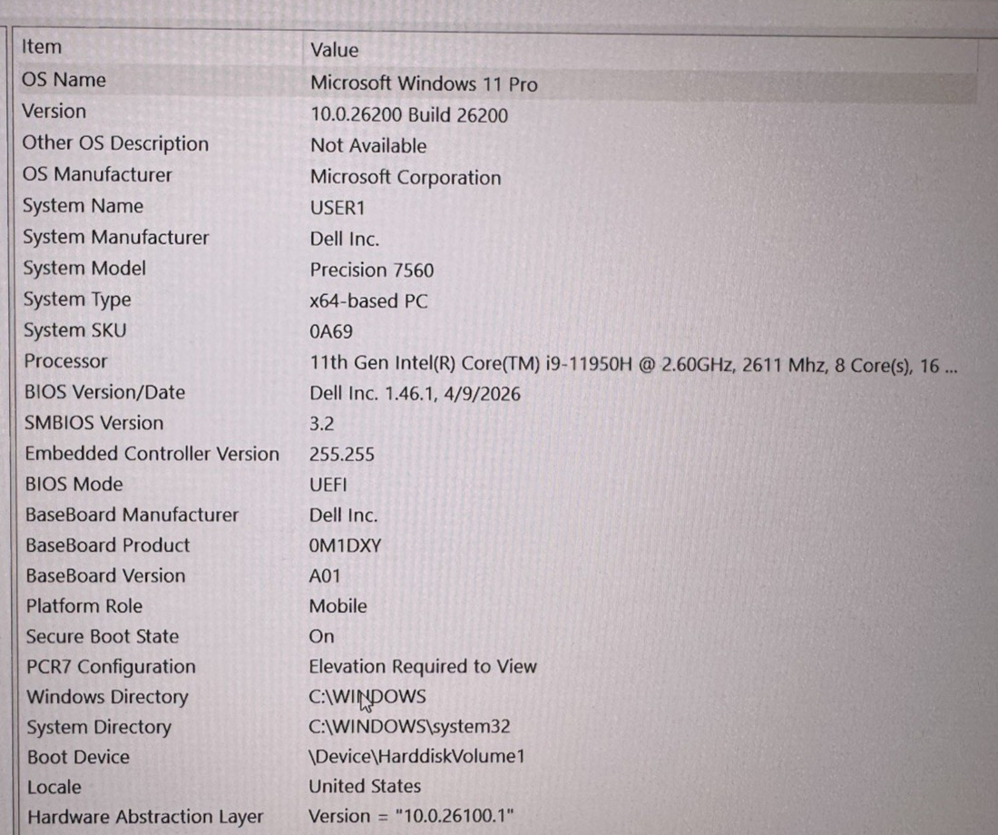 Dell Precision 7560 11th GEN i9-11950H 2.60GHz 16GB 512GB SSD Win Pro 11 Laptop