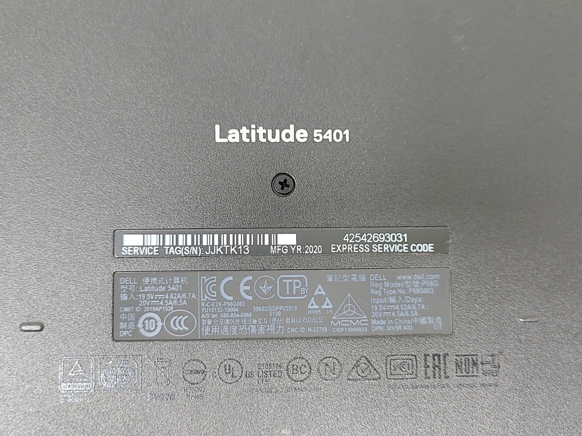 DELL LATITUDE 5401 Laptop Core I5-9300H 8GB 256GB SEE NOTES