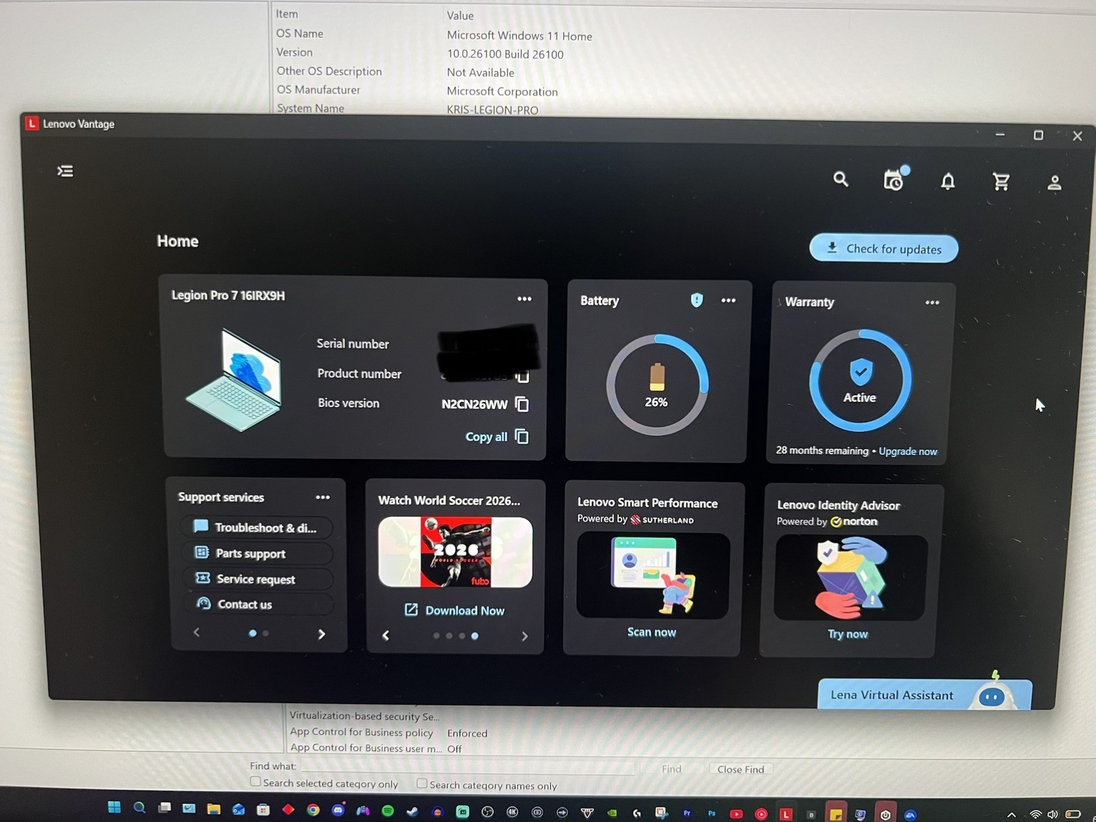 Lenovo Legion Pro 7 16IRX9H 16″ i9-14900HX 32GB RAM 2TB SSD GeForce RTX 4080
