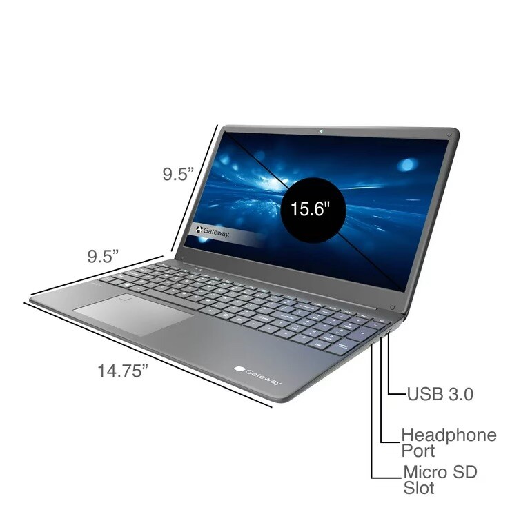 Gateway GWTN156-11BL 15.6″ (128GB SSD, Pentium Silver N5030, 1.10 GHz, 4GB)…