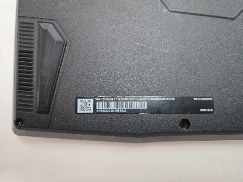MSI Sword 15 A12UC Gaming i5-12450H 1.50GHz 8GB RAM 512GB SSD NVIDIA RTX 3050