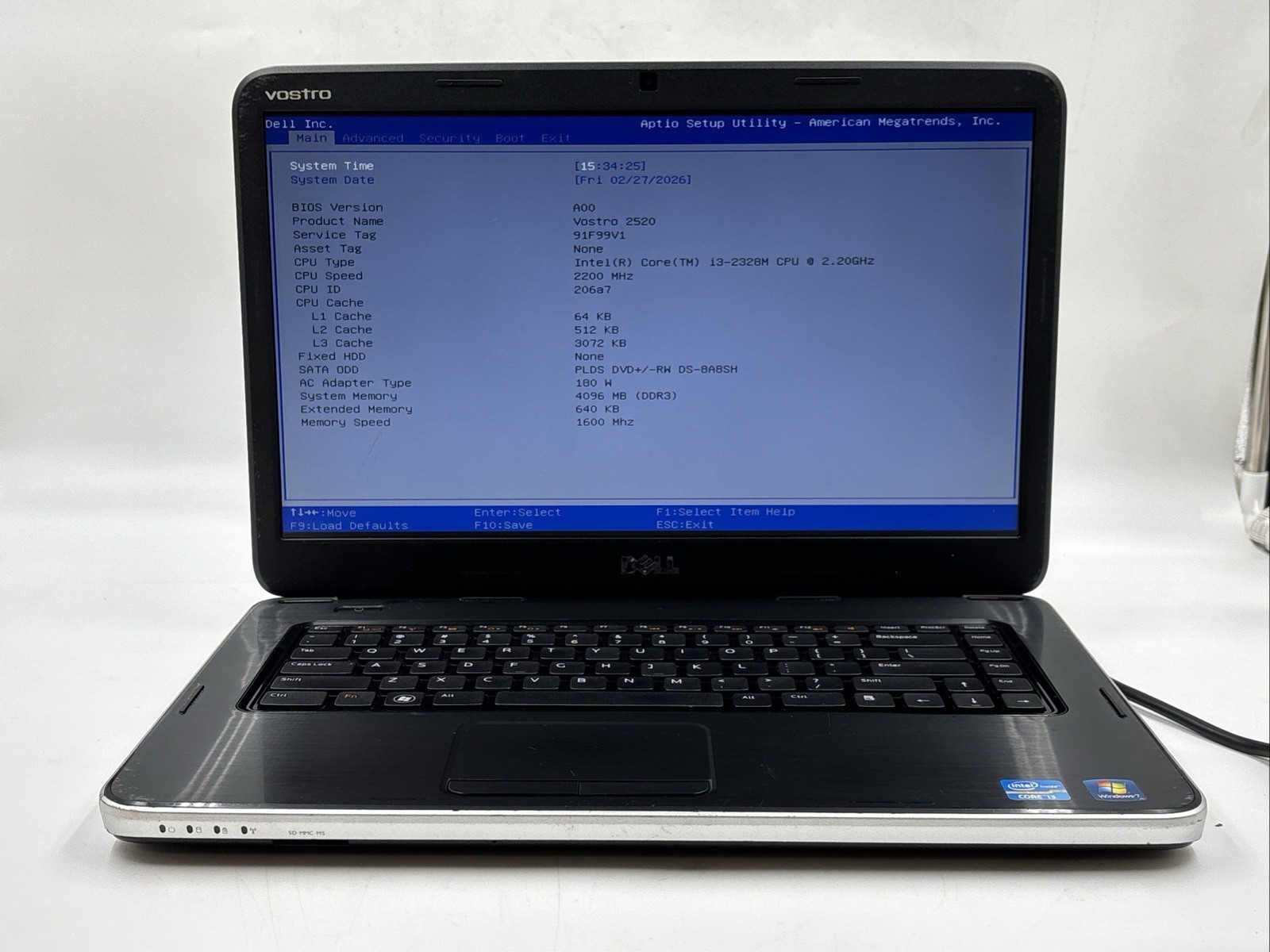 Dell Vostro 2520 i3-2328M 2.20GHz 4GB RAM No OS
