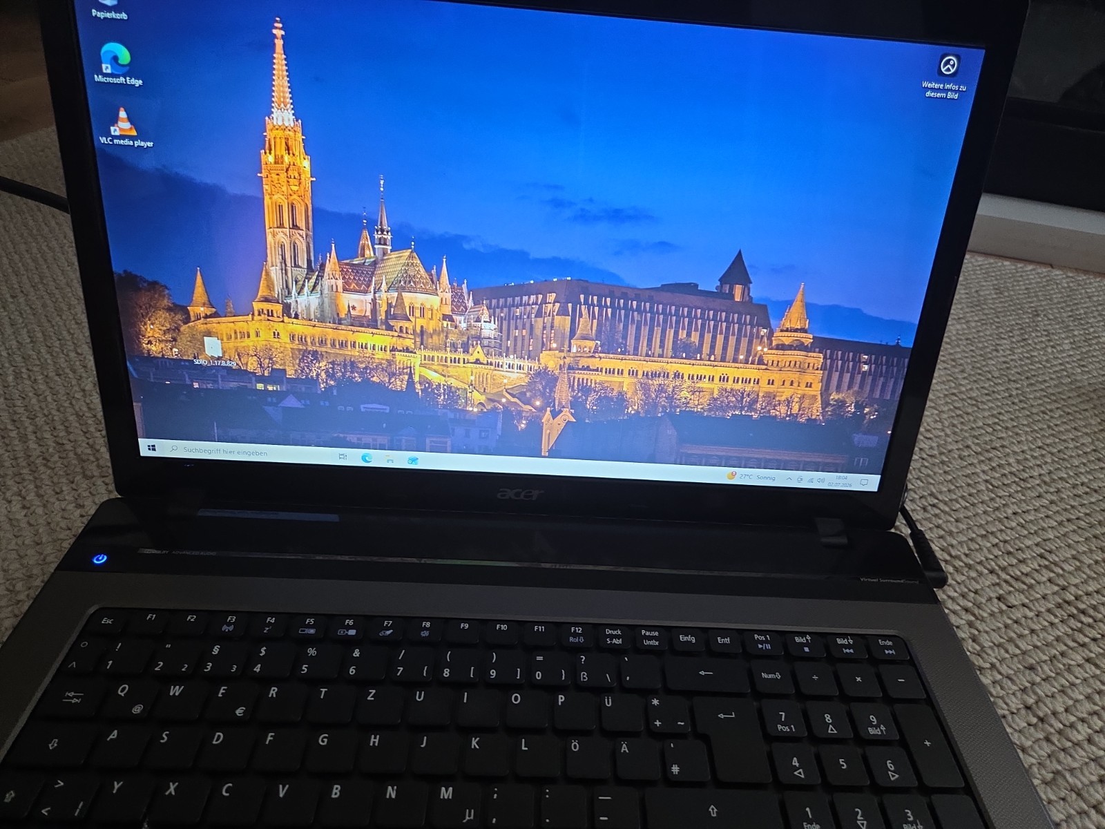 Acer Aspire 7750ZG 17.3 inch 8GB RAM 120GB SSD Radeon HD 6650M Windows 10