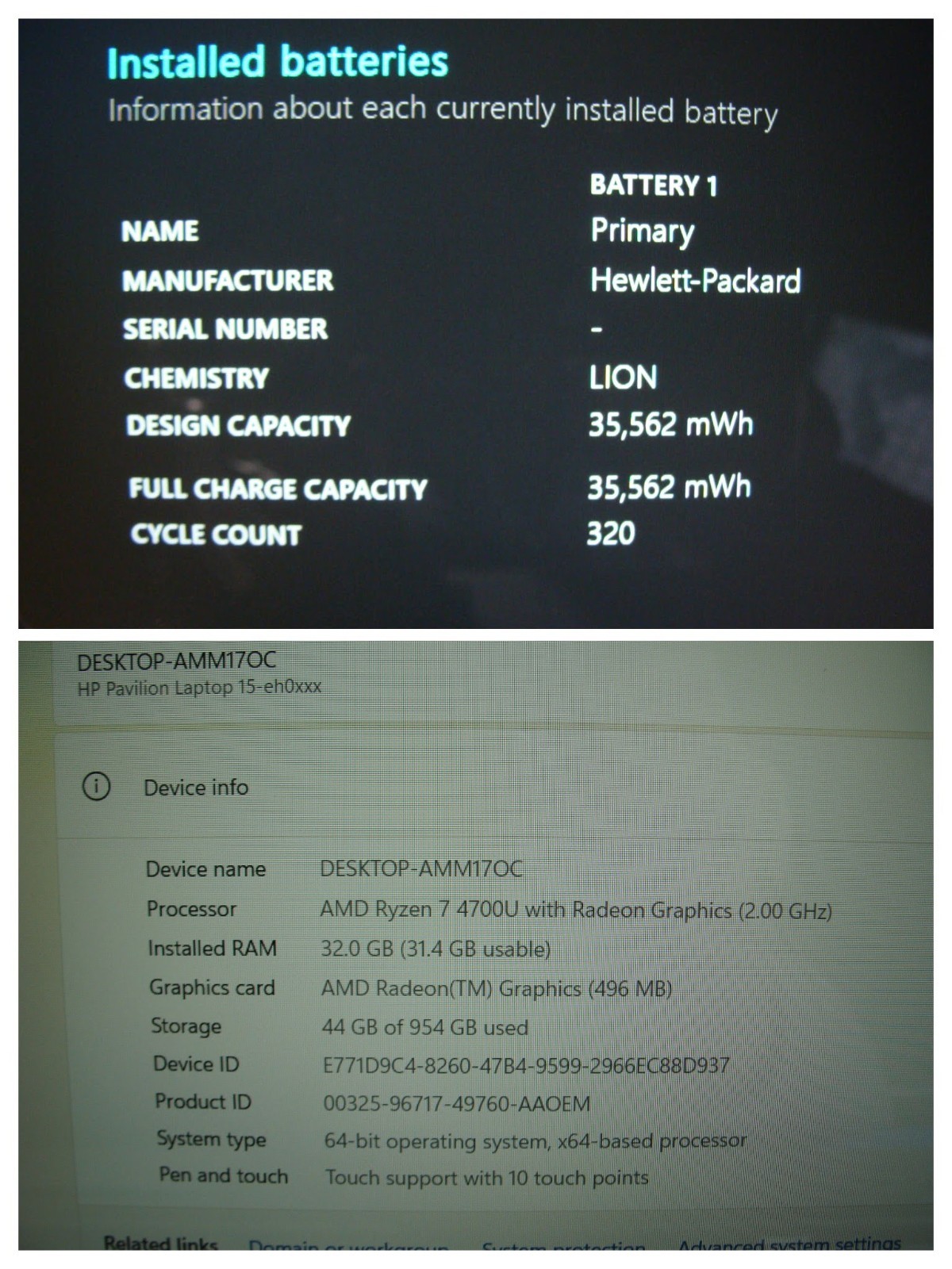 HP Pavilion 15-eh0015cl 15.6″FHD TOUCH AMD Ryzen 7 4700U 2GHz 32GB 1TB SSD +PA