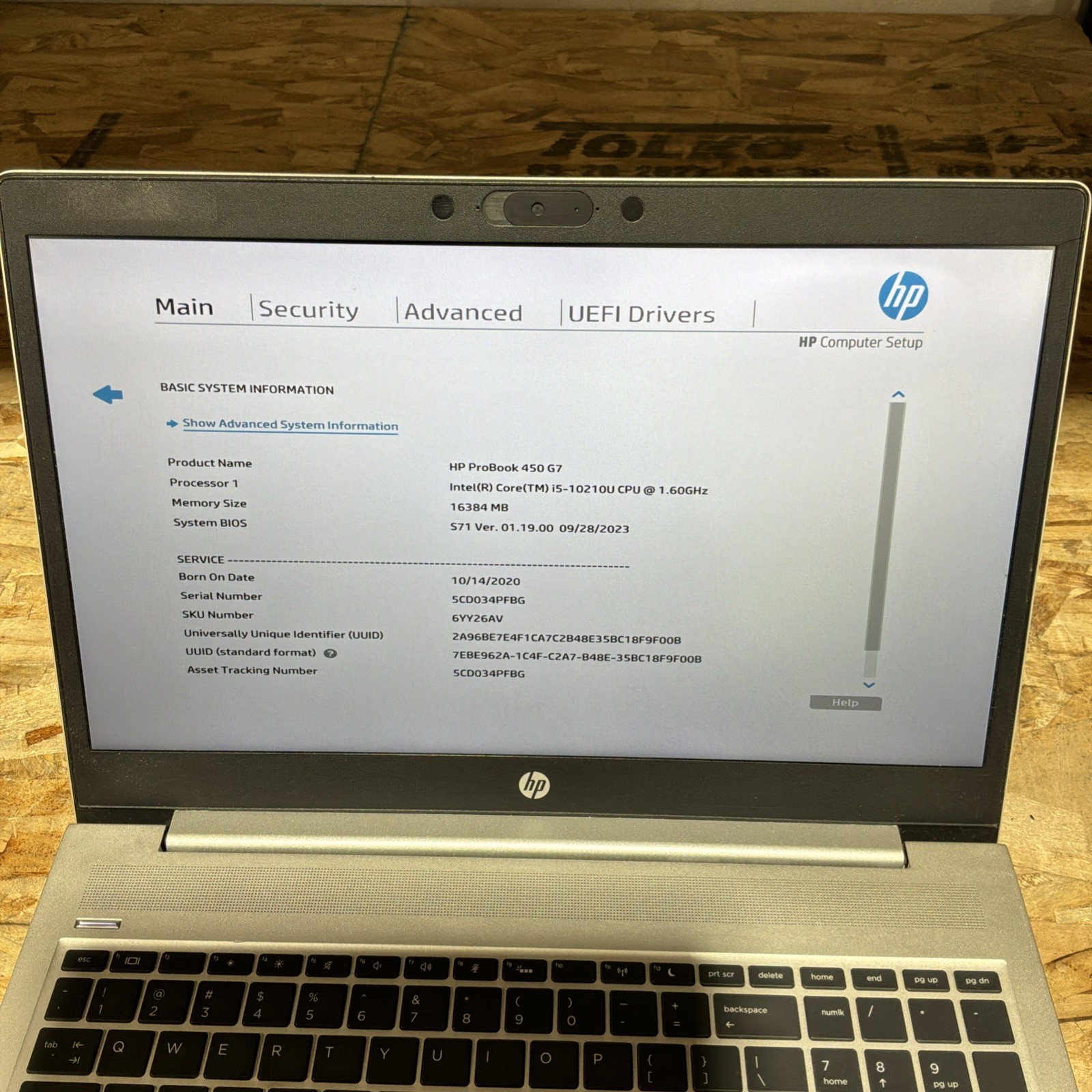 HP PROBOOK 450 G7 i5-10210U 1.6GHz 16GB DDR4 256GB NVMe WIN 11 PRO C437